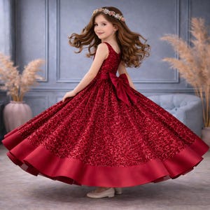 girls.formal.dresses Girls Beaded Glitter Gown by Tiffany Princess 13769 12 / Sky main image 1