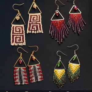 DIY Handmade Beaded Fidget Earring set Patterns PDF, 4 designs,  Small Statement Accessory, Jewelry making, Digital Download, Beadwork