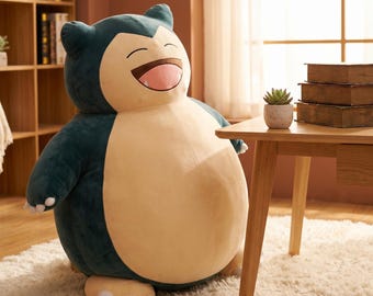 Giant Anime Bear Plush Toy | Oversized Stuffed Animal and Cozy Floor Pillow | Kawaii Bean Bag Gamer Room Decor