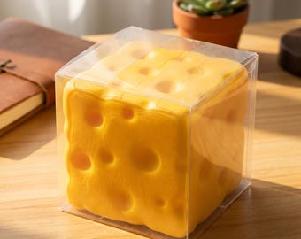 Jumbo 10 cm ostblockssquishyleksak | Viral stresslindrande klämleksak | ADHD sensorisk skrivbordsleksak | Extra stor mjuk TPR-fidgetleksak