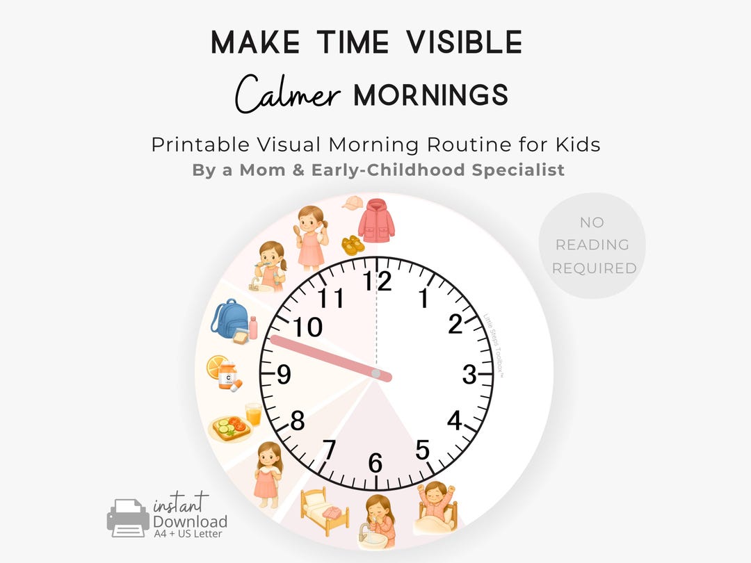 Morning Routine Clock Printable – When Kids Don’t Understand Time (make ...