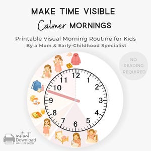 Morgen-Routine Uhr zum Ausdrucken - Wenn Kinder die Zeit nicht verstehen (den Morgen ruhiger machen) PDF