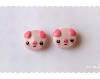 Kawaii Pigs Stud Earrings - Cute Polymer Clay