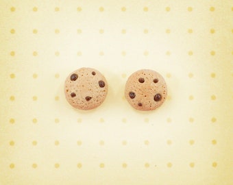 Chocolate Chip Cookies handmade stud earrings