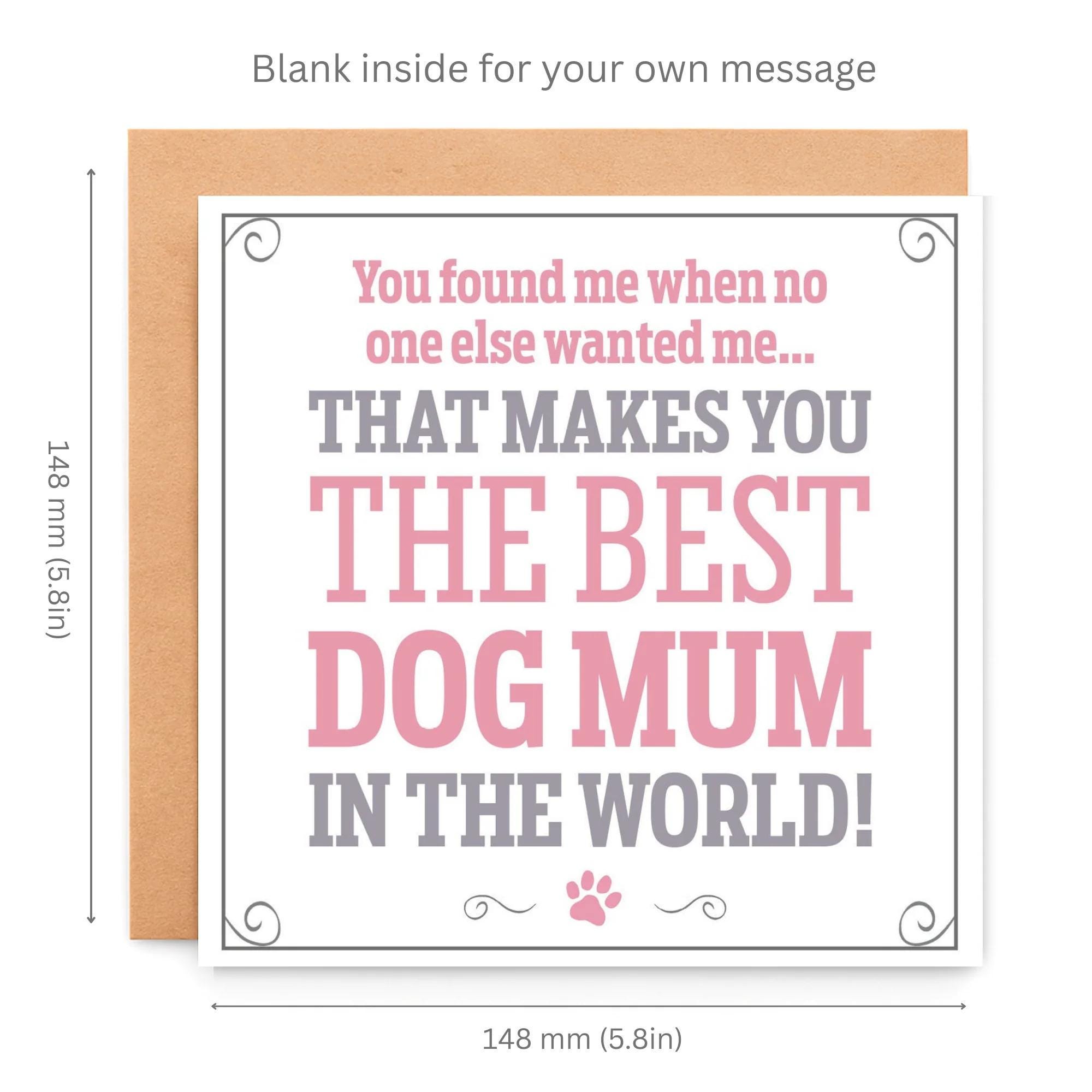 Cute Mum Birthday Card From the Dog, Mothers Day Card for Dog Mum - Etsy