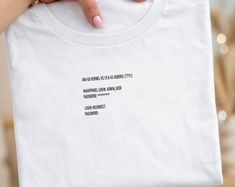 Linux Terminal T-Shirt - "Login Incorrect" Sysadmin Humor - Unix Kernel Tee - Command Line Shirt - DevOps Gift - 404 Apparel