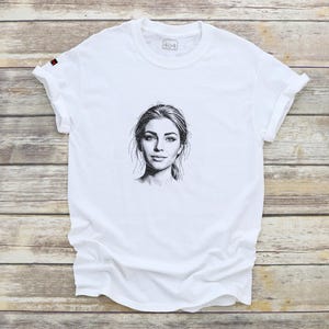 Binary Code Portrait T-Shirt - "Digital Muse" ASCII Art Graphic Tee - AI Generated Style - Cyberpunk Streetwear - 404 Apparel