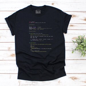 Python Code T-Shirt - "Dark Mode" Syntax Highlighting - Real Code Developer Shirt - Programmer Gift - Coffee Script Tee image 4