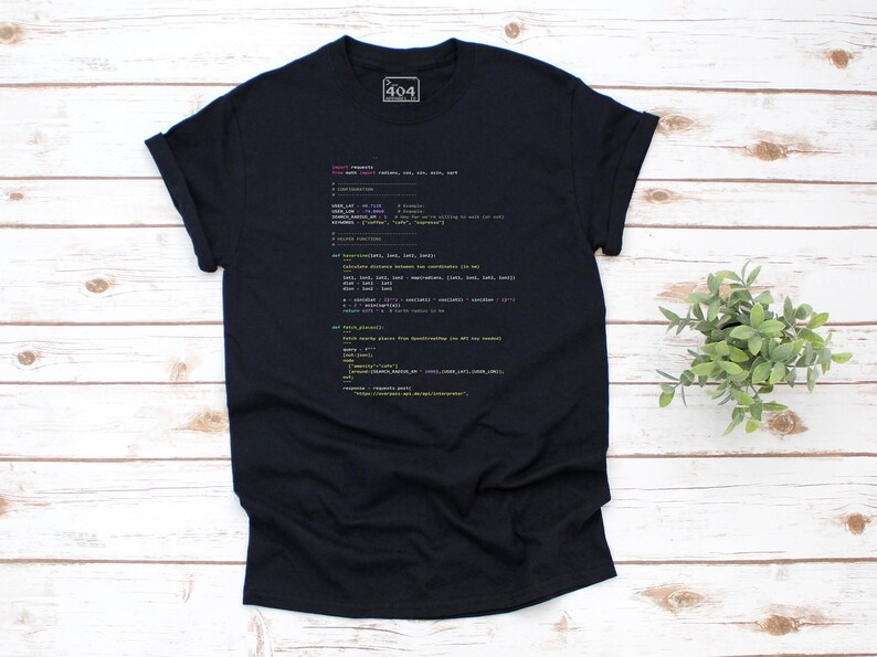Python Code T-Shirt - "Dark Mode" Syntax Highlighting - Real Code Developer Shirt - Programmer Gift - Coffee Script Tee image 4