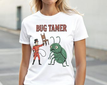 The Bug Tamer T-Shirt | Funny Debugging Gift | QA Engineer & Software Tester Tee | Vintage Circus Programmer Art | Coding Humor Shirt