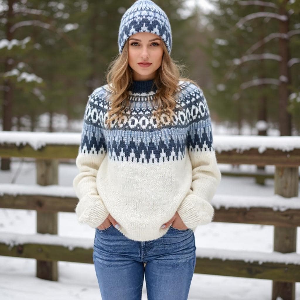 Blue Nordic Sweater - Etsy