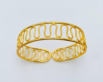Handmade Hammered Brass Cuff Bracelet, Silver or Gold Plated Bangle