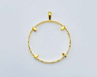 Handmade 925 Silver Plated And Gold Plated Coin Connector Bezel