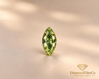 0.50 Carat Certified Green Marquise Diamond | Certified 4x8mm Diamond VVS1 Quality Loose Certified Stone for Custom Jewelry