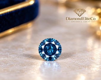 VVS1 Certified Blue Diamond 0.50 Carat | Premium Round Cut 5x5mm AAA Loose Diamond for Custom Fine Jewelry