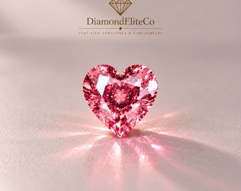 Certified Pink Diamond Heart Cut 5x5mm Faceted VVS1 Clarity AAA Quality Loose 0.50 Ct Diamond Gemstone for Luxury Ring Pendant Fine Jewelry
