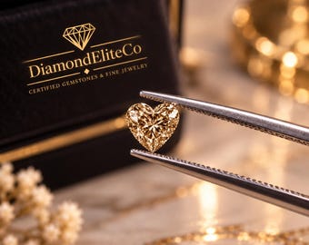 Certified Champagne Diamond 5x5mm Heart Cut Faceted Gemstone, 0.50 Carat VVS1 Diamond, AAA Quality Heart Shape Loose Stone