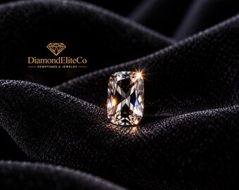 Diamant noir certifié Elite, 7 x 5 mm, 1 ct, taille coussin allongé, pureté VVS1, qualité AAA, taillé à facettes, pour la création de bijoux sur mesure.