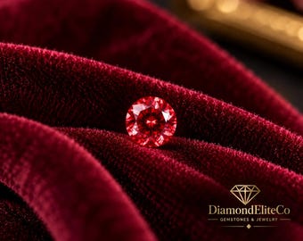 VVS1 Certified Red Diamond 0.50 Carat | Round Cut 5x5mm AAA Quality | Loose Red Diamond Gemstone | Premium Jewelry Stone