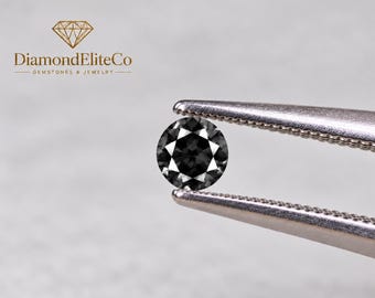 Certified Black Diamond 0.50 Carat Round Cut VVS1 AAA Quality Loose Diamond 5x5mm Black Diamond Gemstone for Jewelry