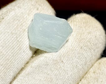 AGUAMARINA EN BRUTO, Aguamarina natural en bruto de minas africanas, Aguamarina preciosa en bruto sin tratar, Piedra preciosa mineral en bruto, 15 x 13 mm, 10 quilates