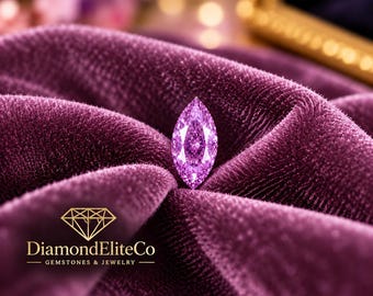Statement Certified Purple Diamond Gemstone, Marquise Cut 4x8mm, 0.50 Carat Certified Loose Diamond VVS1 Clarity AAA Faceted Jewelry Stone