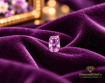Rare Style Certified Purple Diamond Gemstone, 7x5mm Elongated Cushion Cut, 0.75 Carat Certified VVS1 Clarity AAA Faceted Loose Diamond