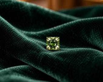 Diamant vert certifié 0,75 carat VVS1 | Diamant de qualité certifiée, taille carrée 5 x 5 mm | Pierre à facettes brillantes pour la création de bijoux sur mesure