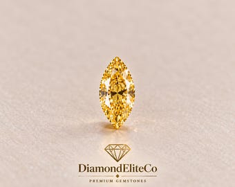 AAA Certified Yellow Diamond Marquise Cut 4x8mm | 0.50 Carat VVS1  Quality | Premium Loose Diamond | Fine Jewelry Gemstone