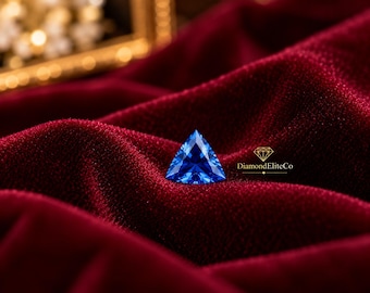 Luxury Certified Blue Diamond Gemstone 5x5mm 0.50 Carat, Triangle Cut VVS1 Clarity Faceted AAA Quality Stone for Jewelry Making