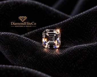 Diamant noir certifié de plus de 1 carat, taille Asscher 5 x 5 mm, pureté VVS1, pierre facettée certifiée AAA, idéal pour les bagues de fiançailles et la joaillerie fine.