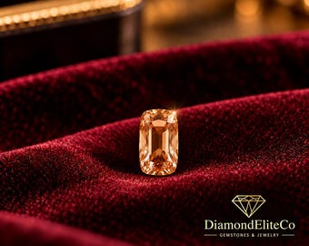 Diamant Champagne certifié 1 carat, 7 x 5 mm, VVS1, taille coussin allongé, pierre précieuse AAA à facettes, certifiée pour la création de bijoux sur mesure