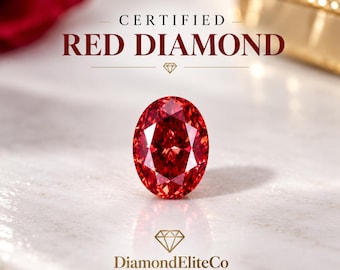 Certified Red Diamond Oval Faceted Cut 4x6mm 0.50 Carat VVS1 Clarity AAA Quality Loose Gemstone for Luxury Jewelry Ring Pendant