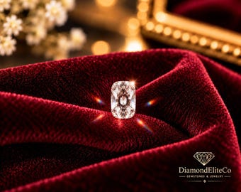 Diamant blanc certifié exceptionnel de 1 carat, pureté VVS1, taille coussin allongée 7 x 5 mm, pierre précieuse à facettes certifiée pour la joaillerie de luxe