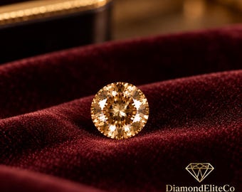 Premium Certified Champagne Diamond 5x5mm Round Cut | 0.50 Carat VVS1 AAA Quality Loose Diamond for Jewelry Making