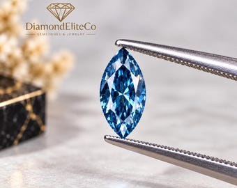 Fine Quality Certified Blue Diamond 0.50 Carat | Marquise Cut 4x8mm VVS1 AAA Loose Diamond for Jewelry Making