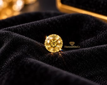 VVS1 Certified Yellow Diamond 0.50 Carat | Round Cut 5x5mm AAA Quality | Loose Yellow Diamond Gemstone | Premium Fine Jewelry