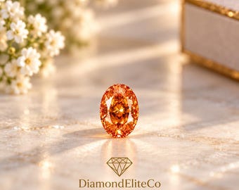 Certified Orange Diamond Oval Cut 4x6mm Faceted 0.50 Carat VVS1 Clarity AAA Quality Loose Diamond Gemstone for Luxury Ring Pendant Jewelry