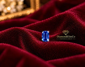 Diamant bleu certifié VVS1, taille coussin allongée, 7 x 5 mm, 1 carat, qualité AAA, facetté, idéal pour la création de bijoux de créateurs.
