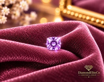 Premium 0.50 Carat Purple Diamond Gemstone Certified VVS1 Cushion Cut Shape AAA Quality 5x5mm Faceted Diamond for Jewelry Making
