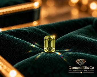 Diamant vert certifié 1 carat, taille coussin oblong à facettes, 7 x 5 mm, pureté VVS1, qualité AAA, pour la création de bagues et pendentifs.