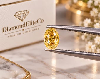 Certified Yellow Diamond 0.50 Carat Oval Cut 4x6mm Faceted VVS1 Clarity AAA Quality Loose Diamond for Fine Jewelry Engagement Ring Pendant