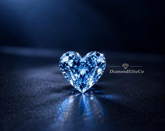 Certified Blue Diamond 5x5mm Heart Cut Faceted Gemstone, 0.50 Carat Loose Blue Diamond, Heart Shape Certified Diamond for Jewelry