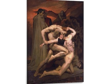 Bouguereau Dante and Virgil in Hell Canvas Art Print