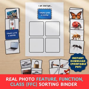 Real Photo FFC Sorting Binder Printable, Feature Function Class Activity, Autism Learning Binder, ABA Therapy Material, Special Ed PDF