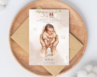 It's A Boy Announcement Template-  Instagram New Born Reveal Post