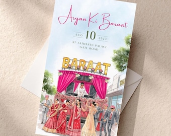 Groom's Baraat Wedding Invitation