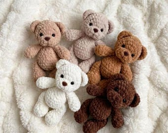 Amigurumi Teddy Bear Crochet Pattern, Little Plush Keychain Tutorial, Stuffed Animal PDF