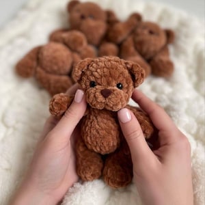 Amigurumi Teddy Bear Crochet Pattern, Little Plush Keychain Tutorial, Stuffed Animal PDF image 7