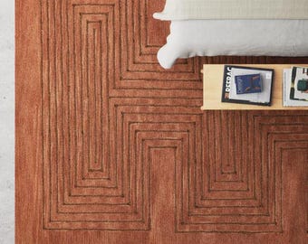 Orry Minimalist Handmade Tufted Woolen Area Rug for Bedroom Livingroom Office Kitchen Nursery Entryway Modern Rug Anthropologie Modern Rugs,